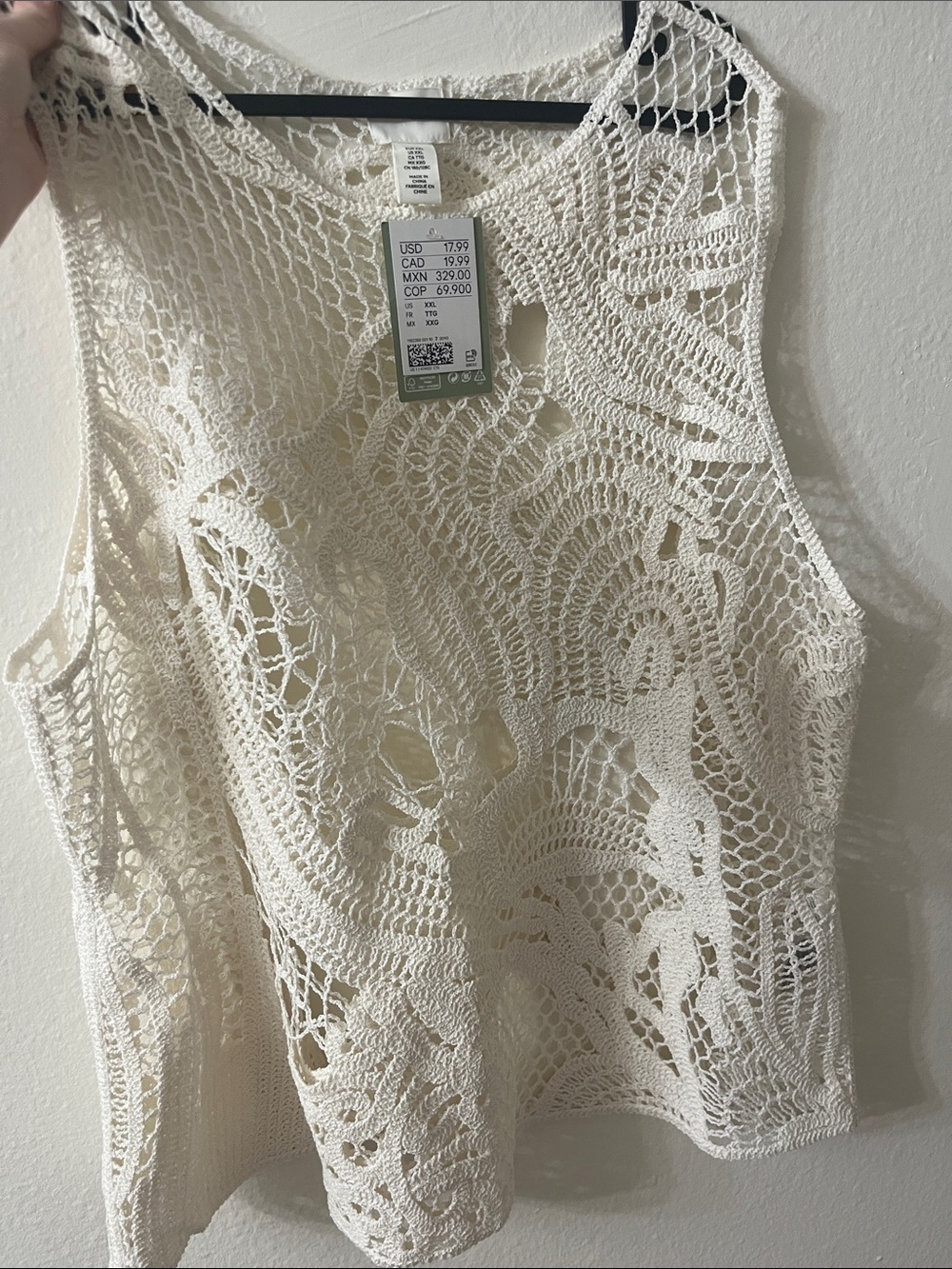 H&M Cream Crochet Tank Top